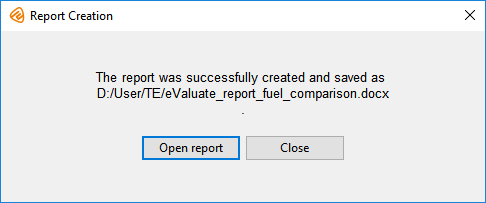 Open eValuate report
