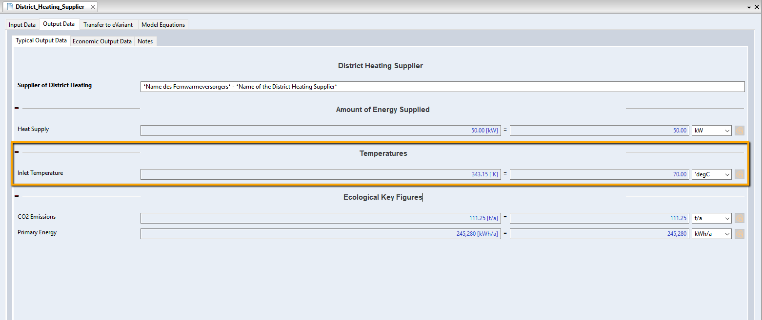 Output Data: Inlet Temperature
